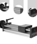 Heavy Duty Dual Axis Manual Linear Slider Stage Built Like A Tank With Rugged Aviation Grade Aluminum Chassis, 150mm with smooth glide mechanism.