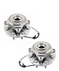 Heavy Duty Front Wheel Bearing And Hub Assembly Left Right Pair For Dodge Ram 2500 3500 Truck showing polished steel with sensor wiring.