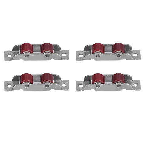 Set of 4 Heavy Duty Double Wheel Window Pulleys in stainless steel for smooth glide action and silent operation.
