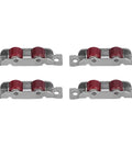 Heavy Duty Sliding Door Pulley Double Wheel Roller set with red wheels, stainless steel for closet window track hardware.
