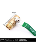 Half Inch Brass Ball Valve Featuring Slick Lever Handle Male To Female Pipe Connector Copper Plumbing Job High Torque Rated Zero Hassle Quick Shut Off Top Shelf Durability with green lever handle.