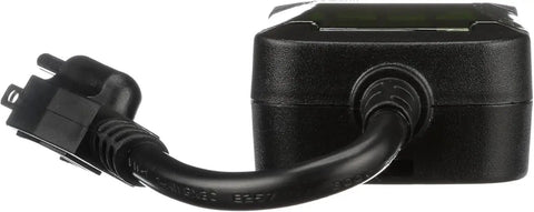 Weatherproof Seven Day Outdoor Digital Plug In Timer featuring dual grounded outlets and a flexible black power cord.