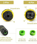 Three Pole Waterproof IP68 External Junction Box With M20 Cable Gland For 5 To 12mm Wires showing 3 pin and 4 pin configurations.