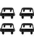Heavy Duty Car Wheel Dollies Set Of 4 with black steel frames and locking brakes, ideal for easy vehicle movement in garages.