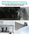Weatherproof Security Rig Ships With Built In Sim Card For Easy 4G LTE Access And Draws Solar Power To Skip Wi Fi Setup While Surviving IP Sixty Five Rain Damage Plus Quick 360 Degree Pan Tilt View And Clear Two Way Talking, mounted and capturing video in heavy rain.