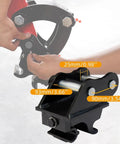 Pro Grade Mini Excavator Attachments Kit With Narrow Bucket Ripper Rake Auger Grapple Quick Hitch Screening Bucket Eight Piece Set For Compact Excavators US Stock Ready To Ship From Local Warehouse quick hitch dimensions