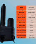 Heavy Hitter Electric Linear Actuator Offering A Smooth No Sweat Operation With Dc Twelve Volt Dual Speed Telescopic Lifting Motor and IP66 Waterproof Seal for Durable Industrial Applications specifications.