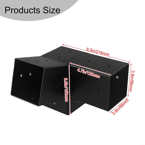 Slanted Roof Pergola Heavy Duty Bracket Kit With 3 Way And Single Direction Wall Mount Steel Black Brackets For Wood Posts Backyard Gazebo And Porch Left 15 Degree Right 15 Degree