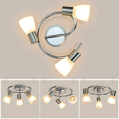 Dope Three Light Round Ceiling Track Lighting Fixture With Adjustable Heads For Kitchen Office Bedroom Hallway Picture Wall