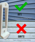Angled 4 Inch Siding Mount Kit For Arlo Wired Video Doorbell Cedar Siding Aluminum Vinyl Hardi Board Wedge Design For Wired Arlo Doorbell No Brainer Install Weatherproof Camera Mount Not For WiFi Version showing compatibility with standard vinyl siding not Dutchlap.