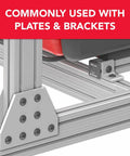 Heavy Duty Rock Solid Roll In T Nut With Ball Spring 10 Pack 5/16-18 Thread Steel T Slot Fastener For Aluminum Extrusion mounted on aluminum profile.