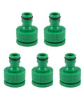 Easy Plug And Play Garden Hose Fittings Kit 1/2 To 3/4 Inch Faucet Tap Connector Adapters For G1/2 G3/4 Thread Fits 4/7mm And 8/12mm OD Tubing For Irrigation Lawn Patio Greenhouse 5 Pack, green plastic adapters