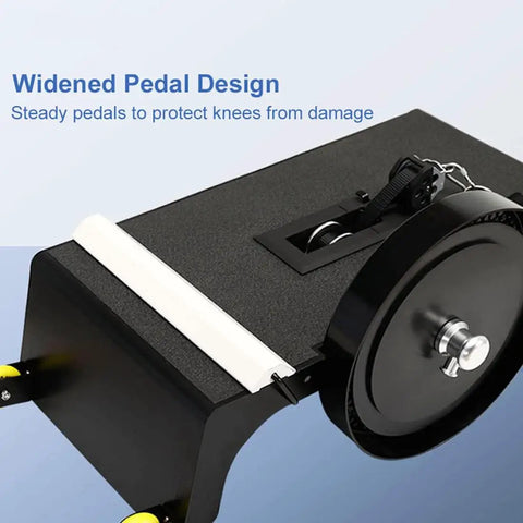 Widened pedal design of the Heavy Duty Flywheel Strength Trainer featuring fully adjustable resistance for safety during workouts.