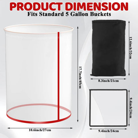 Dimensions of Five Pack 5 Gallon All Mesh Filter Bags Set For Hydroponics And Industrial Use with size measurements