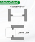 Installation method illustration for Top Shelf Spring Loaded Shutter Repair Pins 60 Piece Set Black Durable Steel fasteners in cabinet.