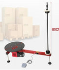 Electric Stretch Film Wrapping Machine Dispenser For Pallet Packing with 40cm Turntable and 80cm Height, shown with boxes