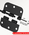3.5 Inch Matte Black Interior Door Hinges With 5 8 Inch Rounded Corners Ultra Smooth Zero Squeak Action showing hinge removal tool.
