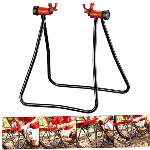 Foldable Bike Repair Stand Aluminum Adjustable Height Portable Floor Bike Holder For Indoor And Outdoor Use Pro Grade Clamp