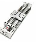 High Accuracy Double Linear Rail Slide Table With Ball Screw Drive Xyz Axis Motion Platform For Cnc with aluminum components and polished surface.