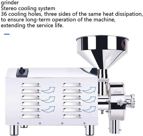 Electric Grain Mill Grinder For Home Use High Speed Kitchen Pulverizer With Vertical Design featuring cooling holes