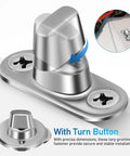 Stainless Steel Turn Button Fasteners Heavy Duty Canvas Tarp Grommet Hardware Kit Quick Release Silver Rivet close-up view.