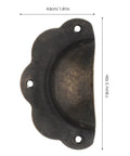 Super Sturdy Vintage Bronze Shell Cup Pulls For Cabinets And Drawers Dead Simple Install Iron Hardware Set, 4.6cm x 7.9cm
