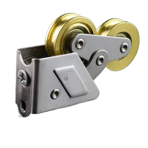 Heavy Duty Stainless Steel Sliding Door Track Rollers Paired With Twin Wheel Pulleys for smooth sliding in windows.