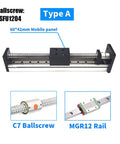 Rock Solid Linear Bearing Electric Sliding Table Cnc 3D Printer Stage Featuring Mgwmw12r Aluminum Rail And Sfhu1204 Ballscrew, with C7 Ballscrew and MGR12 Rail.