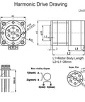 Heavy Duty Mini Harmonic Drive Strain Wave Gear Reducer Delivering Badass Torque And Legendary Precision For Industrial Robot And CNC Machinery Pro Rotary Actuator Motor Kit With 0.7 Nm Output technical drawing with dimensions.