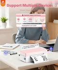 Person using 4x6 Bluetooth Thermal Label Printer For Shipping Labels And Small Business Use Wireless Printing For Packages