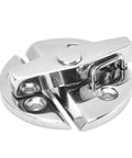 Close-up of 316 Stainless Steel Round Turn Button Latch Heavy Duty Marine Boat Hatch for access doors and tackle units.