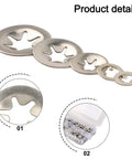 Internal Tooth Lock Washer Kit 200 Piece Set In 304 Stainless Steel, Heavy Duty Rust Resistant Washers, Five Size Assortment For Marine Auto And Outdoor Projects, Built Tough For Leak Proof Secure Connections; assorted sizes and storage box