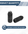Beefed Up 10 Pack Of M6 X 14Mm Hex Socket Ball Plungers High Carbon Steel Spring Detent Pins Black, showing two detent pins.