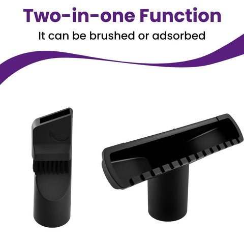 2-in-1 suction brush from 4 Piece Vacuum Attachment Set With Round And Square Brushes, 1.25 Inch Universal Adapter