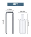 Top Shelf Plantation Shutter Repair Kit Includes Twenty Spring Loaded Pins And Twenty Louver Rod Staples For Easy Diy Window Fixes And Clean Home Refreshers sizing image with metal pin and plastic staple dimensions.