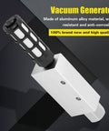 Pneumatic Vacuum Generator With Silencer And Large Ventilation Air Exhaust Ejector Rock Solid Heavy Duty Aluminum Alloy Build