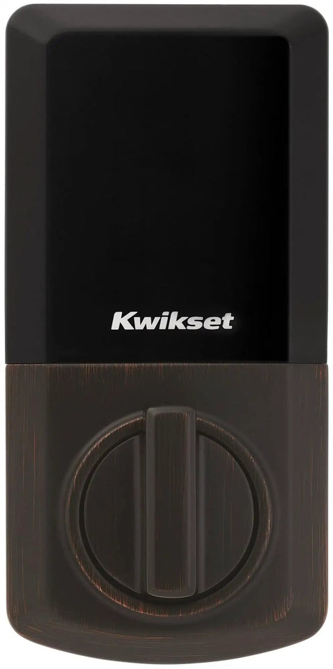 Keyless Entry SmartCode Touchpad Electronic Deadbolt With SmartKey, Satin Nickel Finish, modern smart lock front view.
