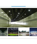 Heavy Duty Led Floodlight Rocked Up With Ip66 Weatherproof Aluminum Spitting Out A Sharp 120 Degree Warm Beam At 70W To 168W illuminating a tunnel.
