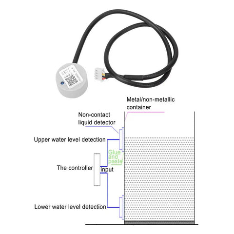 Ultrasonic Liquid Level Sensor No Contact Sensing, UART Serial Port, 3.3 To 12V Power, Compact And Easy Install diagram