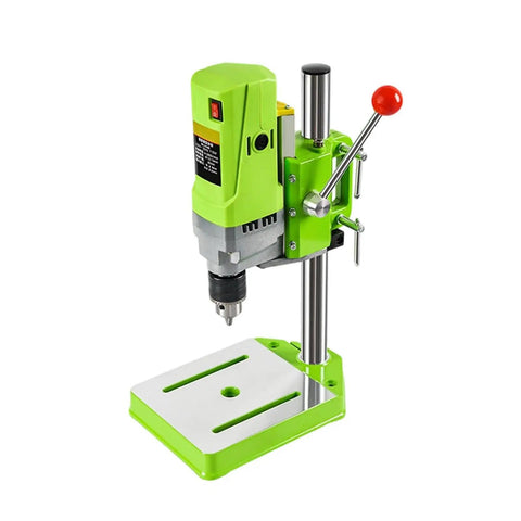 Compact Mini Milling Machine And Drill Press with sturdy green design and metal base for home DIY projects and precision drilling.