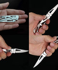 Rock Solid Six Pack Sharp Folding Pocket Knives Tough As Nails Stainless Steel Blades in hand, showcasing ergonomic grip and design.