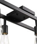 Close-up of Six Light Adjustable Track Lighting Setup in Matte Black Industrial Farmhouse Style with Pivoting Heads E26 Base