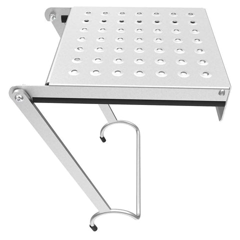 375 Pound Rated Ladder Work Platform Accessory with wide secure surface, metal construction, 360 degree reach, hands free workspace