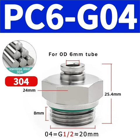10 Piece Quick Release Pneumatic Hose Fittings Set In 304 Stainless Steel Durable Construction With M5 1/8 1/4 3/8 1/2 Connectors