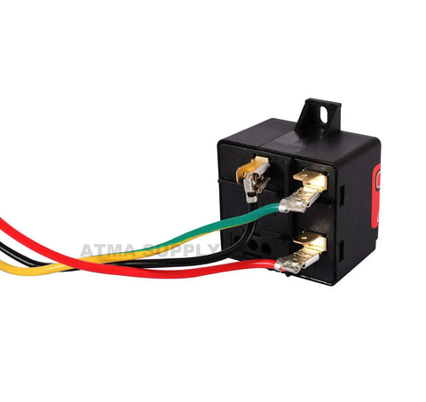 Hard Start Capacitor Kit For 1 To 3 Ton Air Conditioners, black relay with colored wires for easy installation.