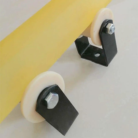 Heavy Duty Nylon H Type Pulley With Double Steel Bearings And Square Groove Track Wheel for Synchronous Belt Drives mounted on a black bracket.
