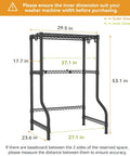 Upgraded Heavy Duty Adjustable Washer Dryer Stacking Rack For Tight Laundry Spaces And Compact Apartments Featuring Real Solid Steel Build And No Sweat Flexible Height Adjustments dimensions diagram
