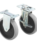 Heavy Duty Adaptable Utility Cart Replacement Casters Pack Of 4 With Two Fixed And Two Swivel Locking Casters 5 Inch TPR Wheels
