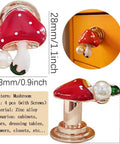 Killer Mushroom Cabinet Knobs Solid Zinc Alloy Furniture Pulls For Bedroom Dresser And Kitchen Drawer Hand Painted Decorative Handle Set Of Four with pearl detail.