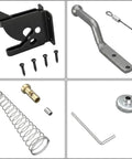 Heavy Duty Reliable Solid Carbon Steel Automatic Gravity Gate Latch With Self Locking Spring Catch For Driveway Man Gate hardware components overview.